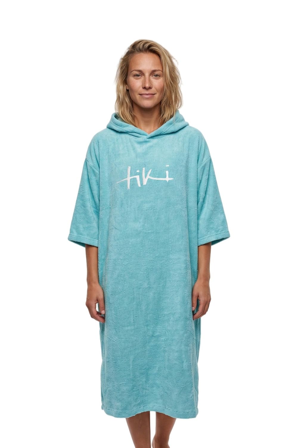 Tiki Adult Hooded Towel Changing Robe, Cotton Towelling Surf Poncho for Beach, Swimming, Surfing and Outdoor Changing