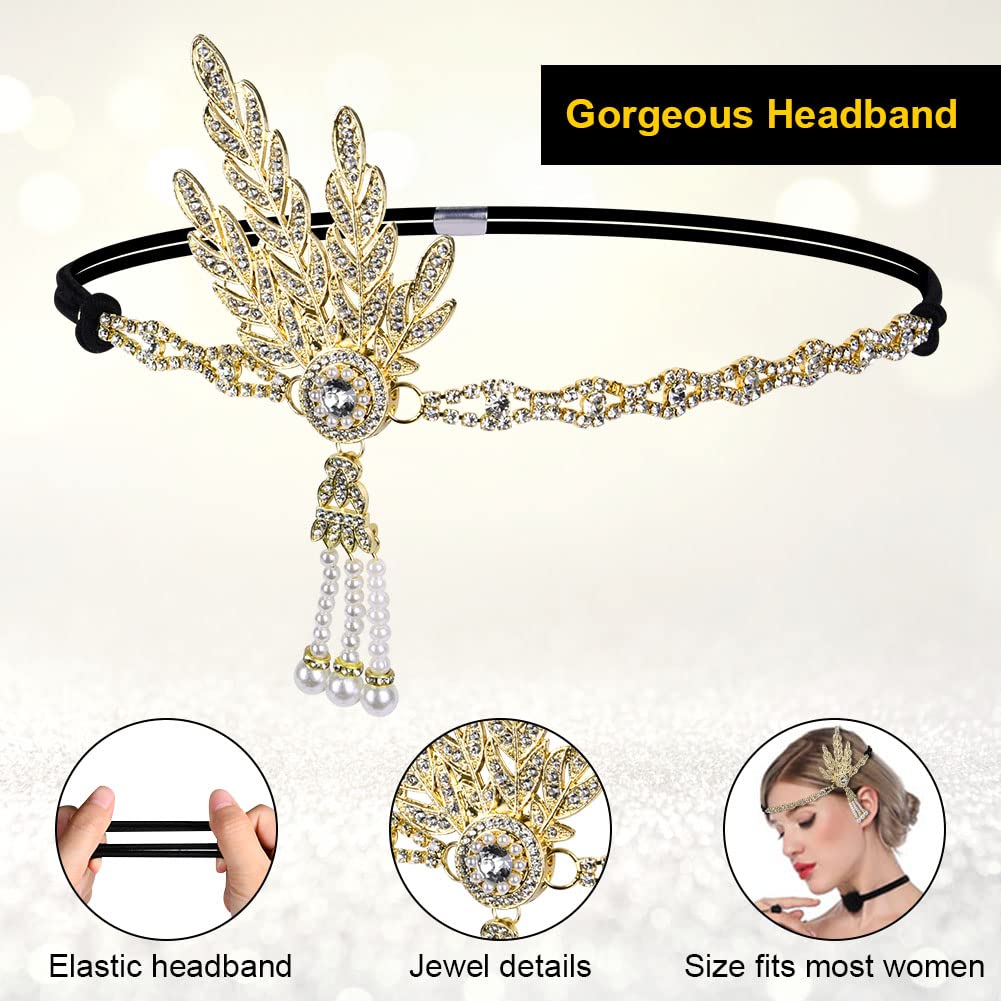 Aomig Accessori Anni '20, 6 Pz 1920 Accessori Set 20' Anni per Donna