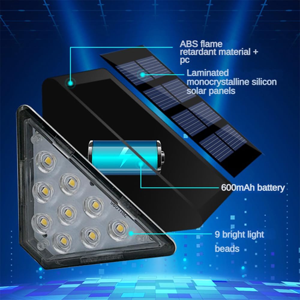 Solpex 12 stuks zonnelampen voor buiten, warmwit, waterdicht, led-verlichting voor buitentrappen, treden, hek, tuin, binnenplaats, terras, dakgoot, zwart