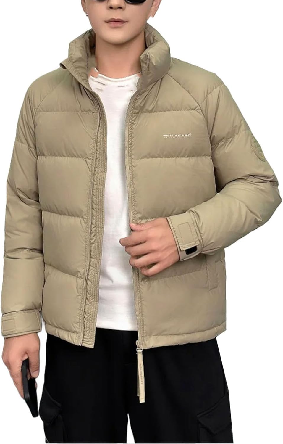 Men's Down Zipper Coat Winter Stand-up Collar Stylish Short Thickened Warm Jacket