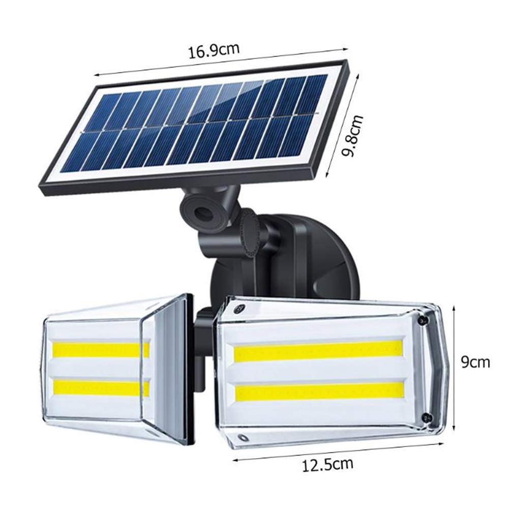 Luci solari da Esterno, Luce di Sicurezza con sensore di Movimento Solare con 3 modalità e grandangolo, IP65 Lampade da Parete solari Impermeabili per Patio, Cortile, Giardino, Garage