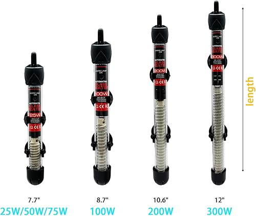 Miniatura 6 de Calentador de acuario para pecera - Juego de calentador de termostato sumergible de temperatura ajustable 50W