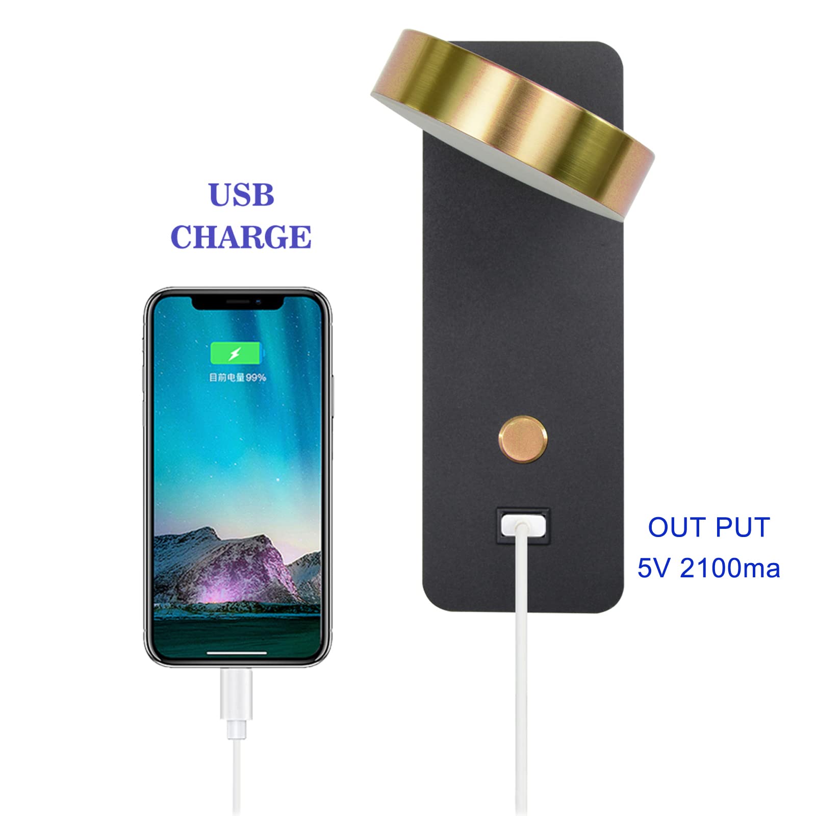 Applique LED 6W 2 In 1 Lampada Parete Luce Lettura Orientabile Comodino - Foto 11