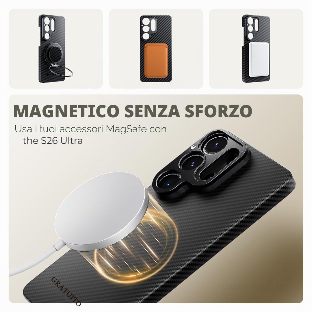 FREEWELL Pro Filmmaker Custodia per Samsung S26 Ultra | Filtro magnetico e obiettivo 17 mm, Kevlar Armor 5 × Più Forte dell'Acciaio, Nero