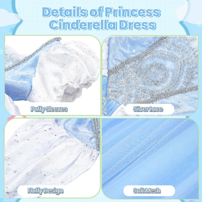 Disfraz Completo de Princesa Cenicienta para Niñas Talla 3T miniatura 4