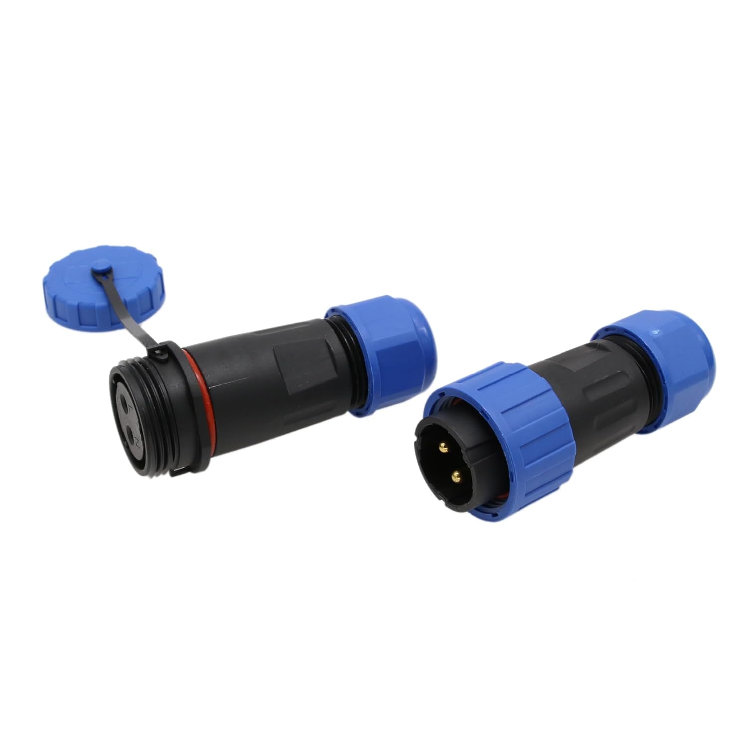 TY20 2 Pin Male Female Plug Socket, Bulkhead Waterproof Connector, in-line, Screw-Wiring for Electrical Power Outdoor Device 25Amp, Quick-Disconnect