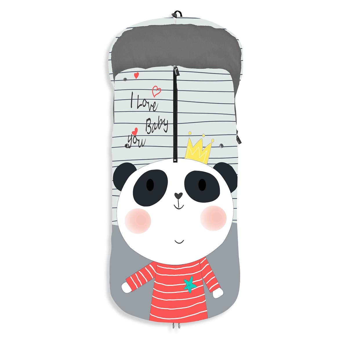 Interbaby D10054 uniwersalny śpiworek Panda do wózka dziecięcego, uniseks