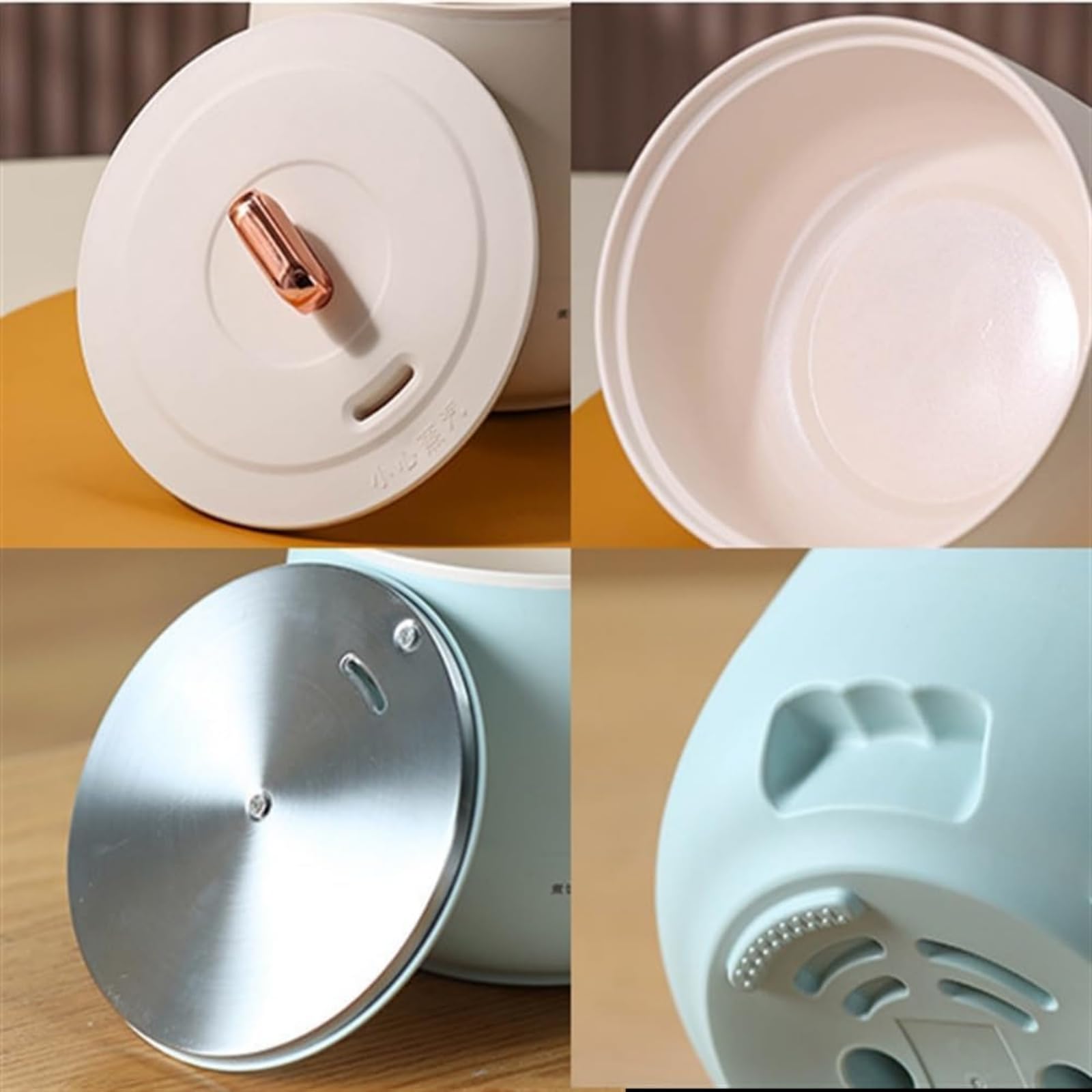 Cuociriso da 1,8 l, Piccolo, Mini cuociriso Elettrico con Antiaderente, Mini cuociriso per 1-2 Persone, 4 funzioni multicooker per preparare Riso, zuppa, Porridge, shabu shabu, Rosa