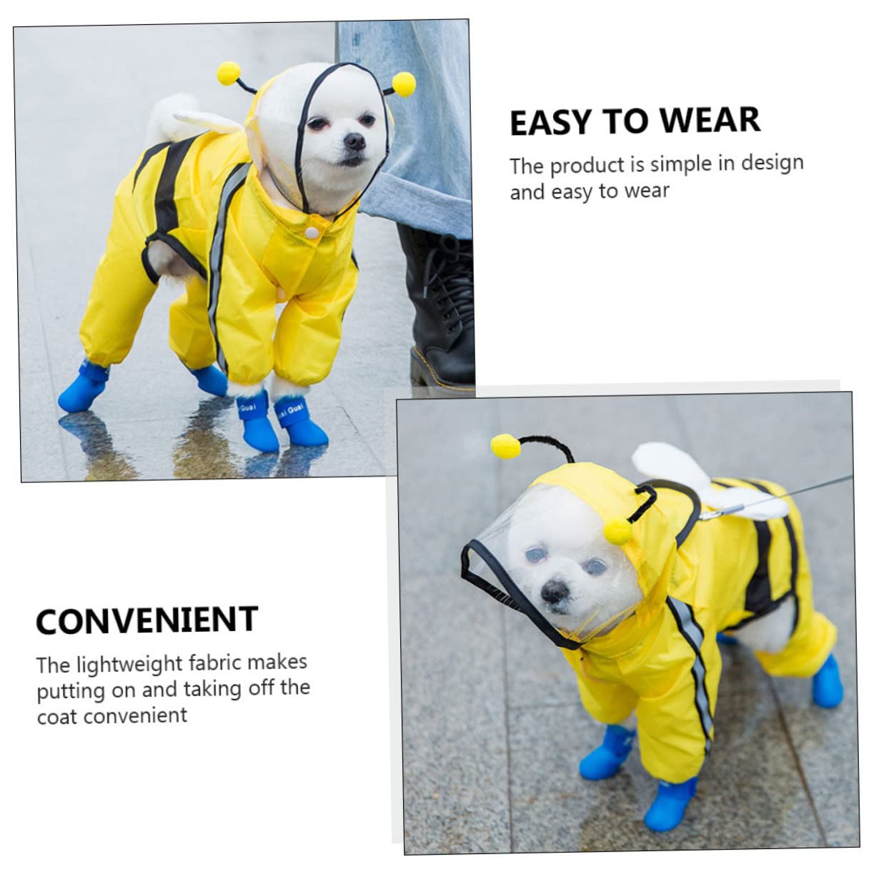 FOMIYES Lot De 3 Imperméables pour Animaux De Compagnie en Forme De Chien Résistants À Leau Et Faciles À Porter Accessoire De Collier