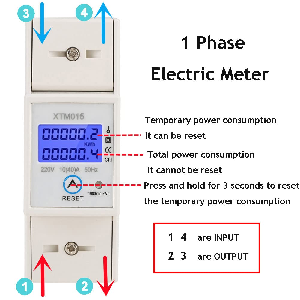 Digitaler Stromzähler Für Hutschiene – 1/3 Phasen, 80A, MID-geeicht, LCD