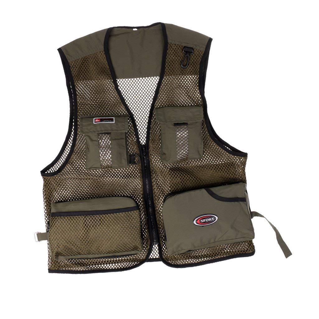 Gilet Multi-poches Oympina #2302GM 3XL, Chasse, Randonnée, Pêche, Vert, Déperlant, Unisexe