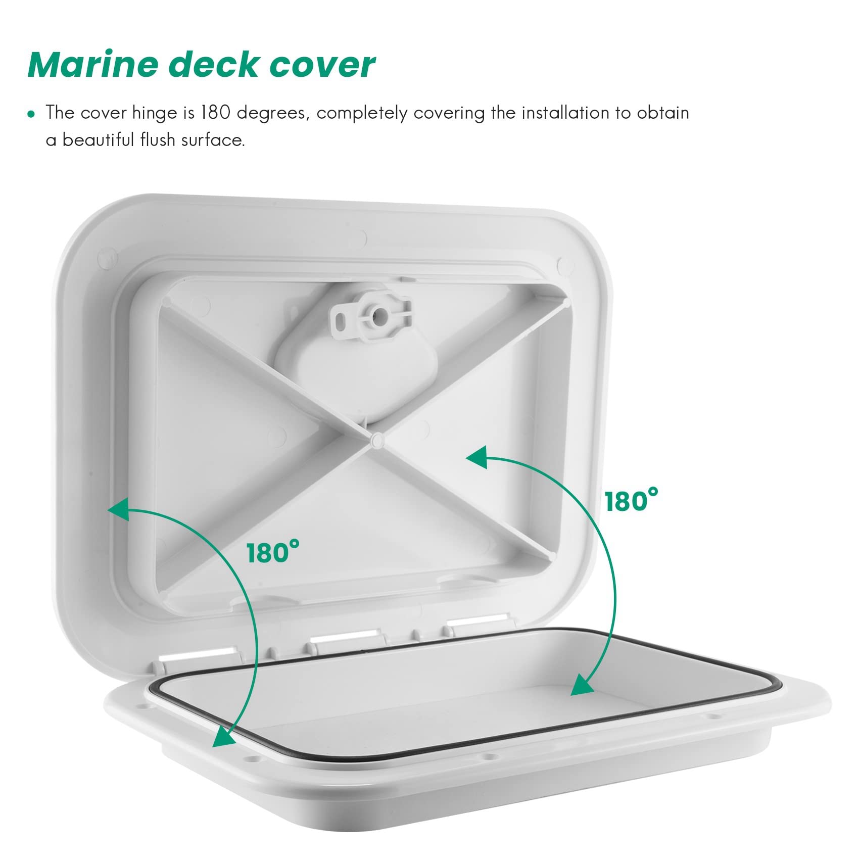 Xnuiasqe 270 x 375Mm Plastic Anti Aging Ultraviolet White Deck Marine Hatch Deck Access Hatch Boat Hatches Inspection Yacht Cover RV - Image 4
