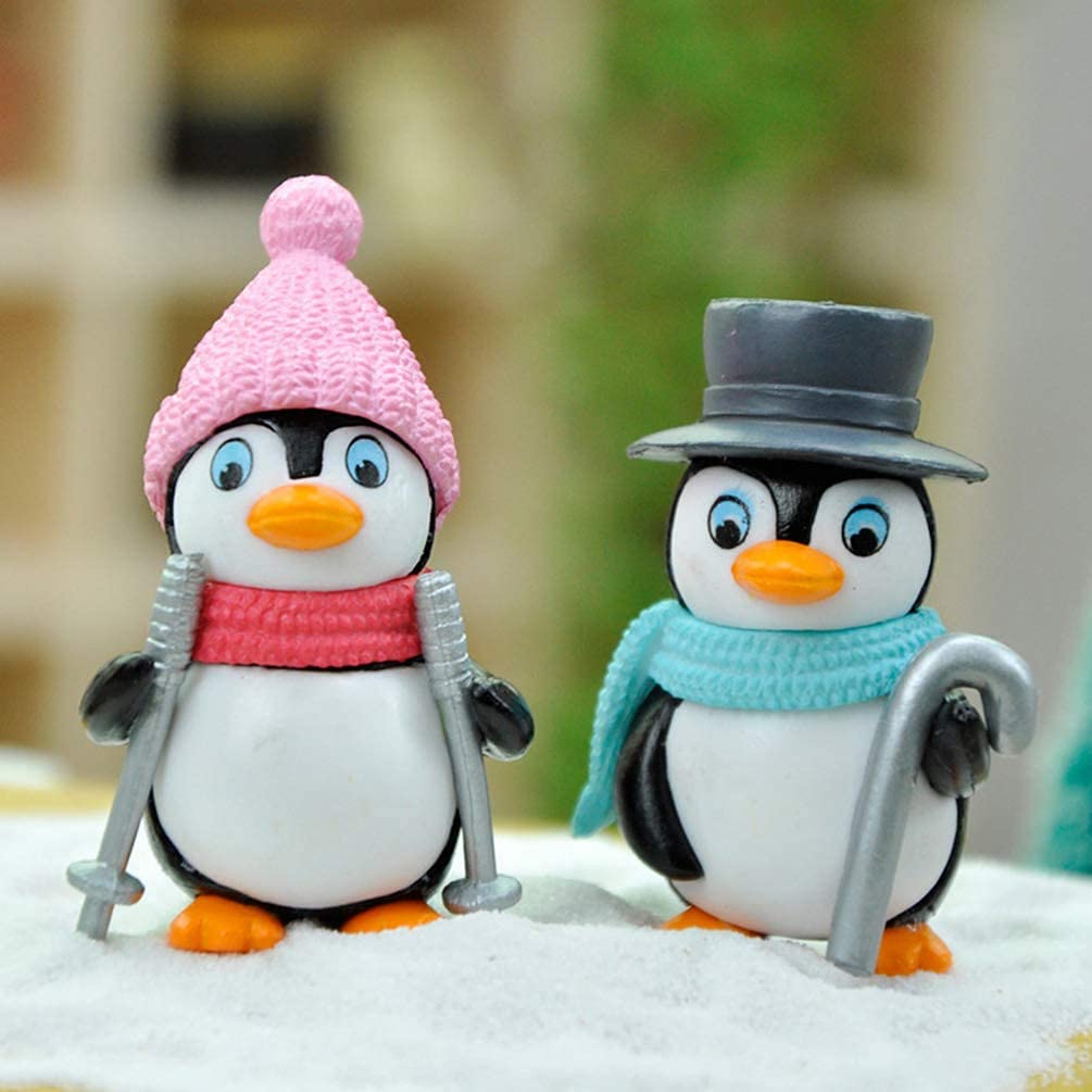 Lot De 12 Figurines De Pingouin Mignons, Collection De Figurines De Pingouin De Dessin Animé, Décoration De Gâteau Pour Garçon Et Fille, Cadeau D'anniversaire, Paysage