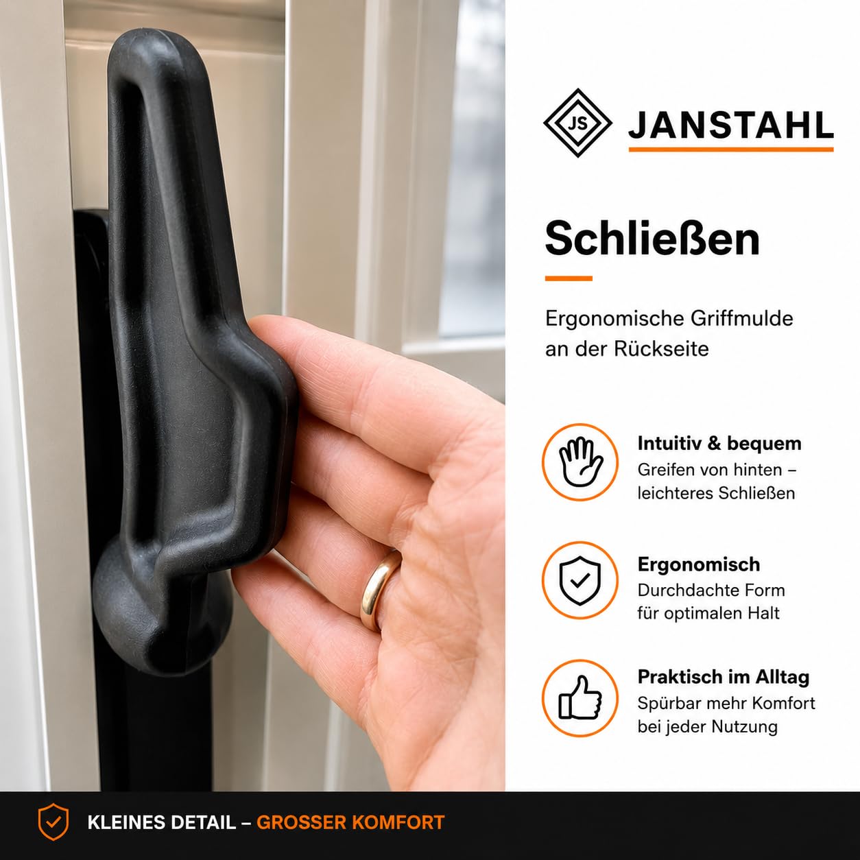 Maniglia scorrevole XXL ergonomica per Fiat Ducato/Peugeot Boxer/Citroën Jumper (dal 2006) – ultra resistente in nylon rinforzato con fibra di vetro – JANSTAHL