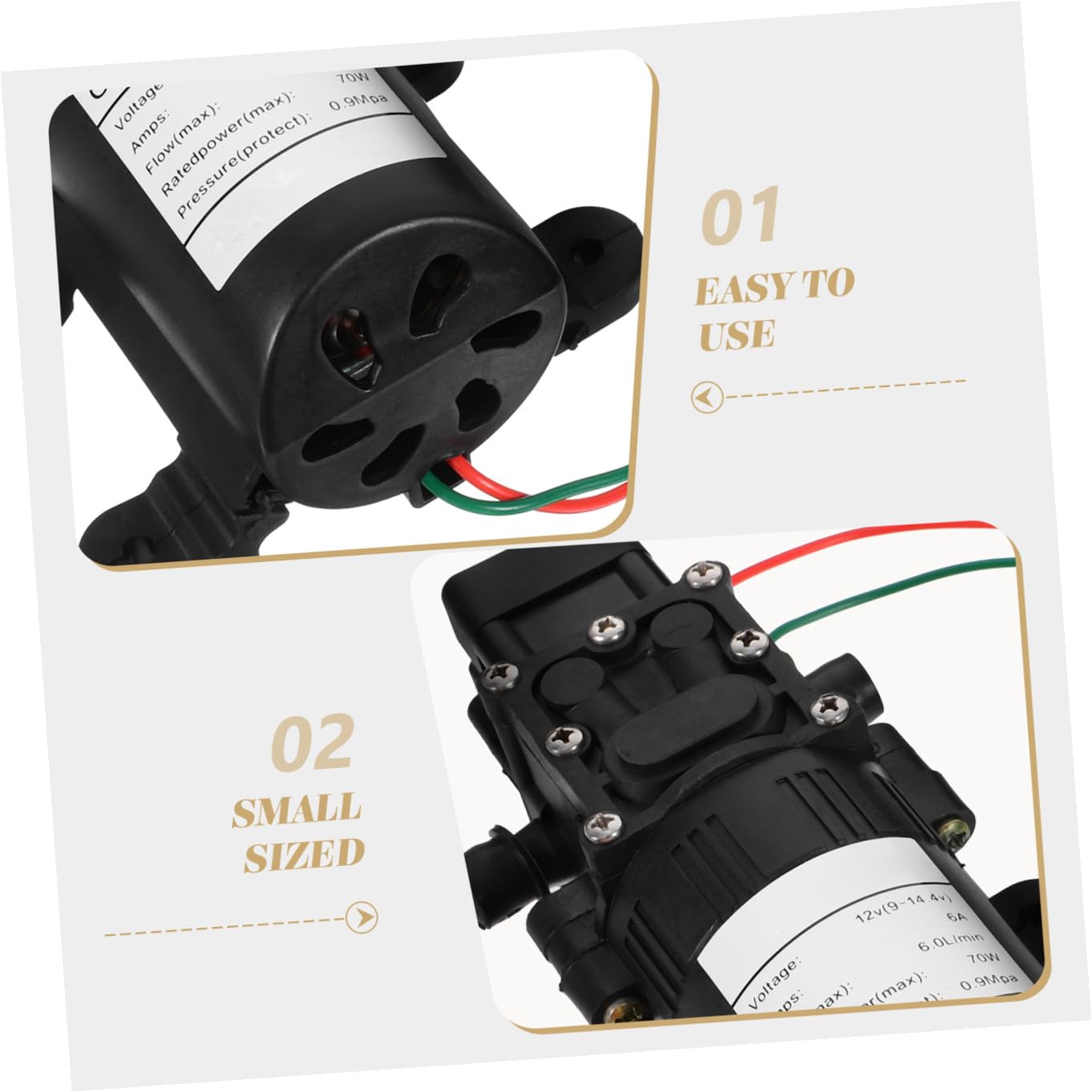 Bomba de Diafragma Eléctrica 12v 70w 6l/ Autocebante