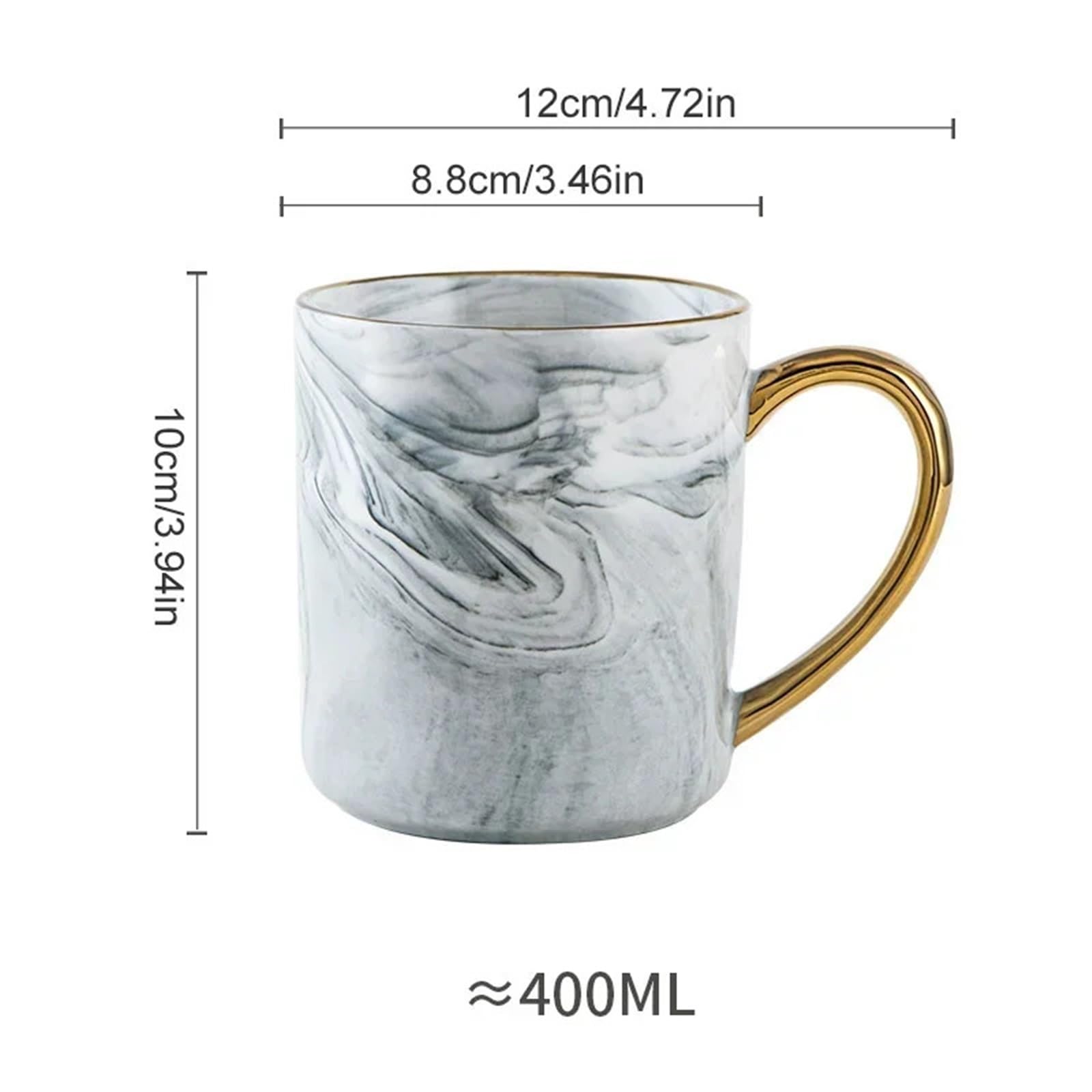 1/2PCS 400ml Keramik Becher Gold Rand Kaffee Tasse Paar Jahrestag Frühstück Haferflocken Teetasse Milch Tasse für Kaffee(2pcs pink Black)