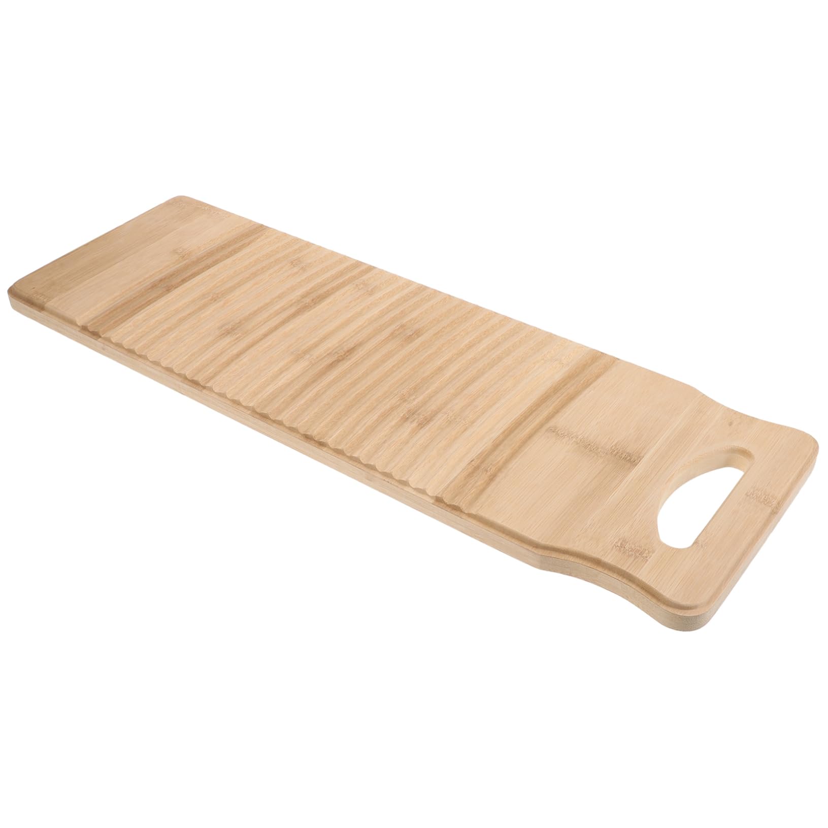 Beaupretty Tabla De Lavar De Bambú Antideslizante Engrosada 60x20x1,8 Cm para Ropa, Hogar y Tienda, Durable, Textura Ondulada, Ahorro De Esfuerzo, Uso Práctico para Lavado Doméstico