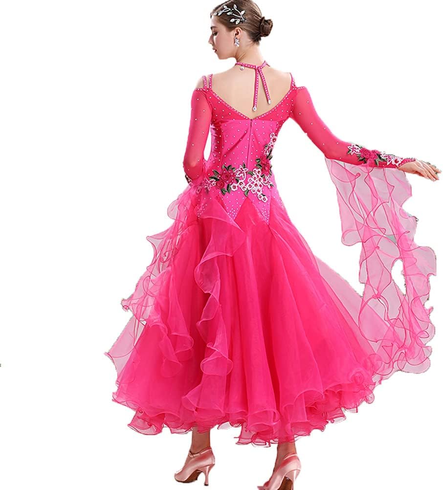 Embroidery Waltz Tango Performance Costumes Ballroom Competition Dress for Women Modern Salsa Dance Dresses