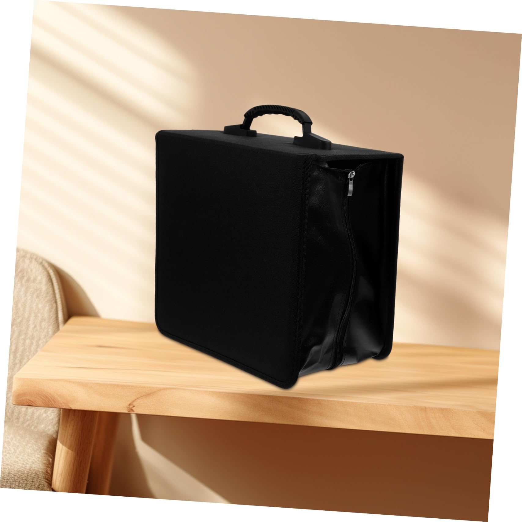 VALICLUD Porta CD e Dvd in Pu con Maniglia per Auto e Casa Organizzatore per Dischi con Ampia Capacità di Archiviazione Protezione da Graffi Pratico da Trasportare