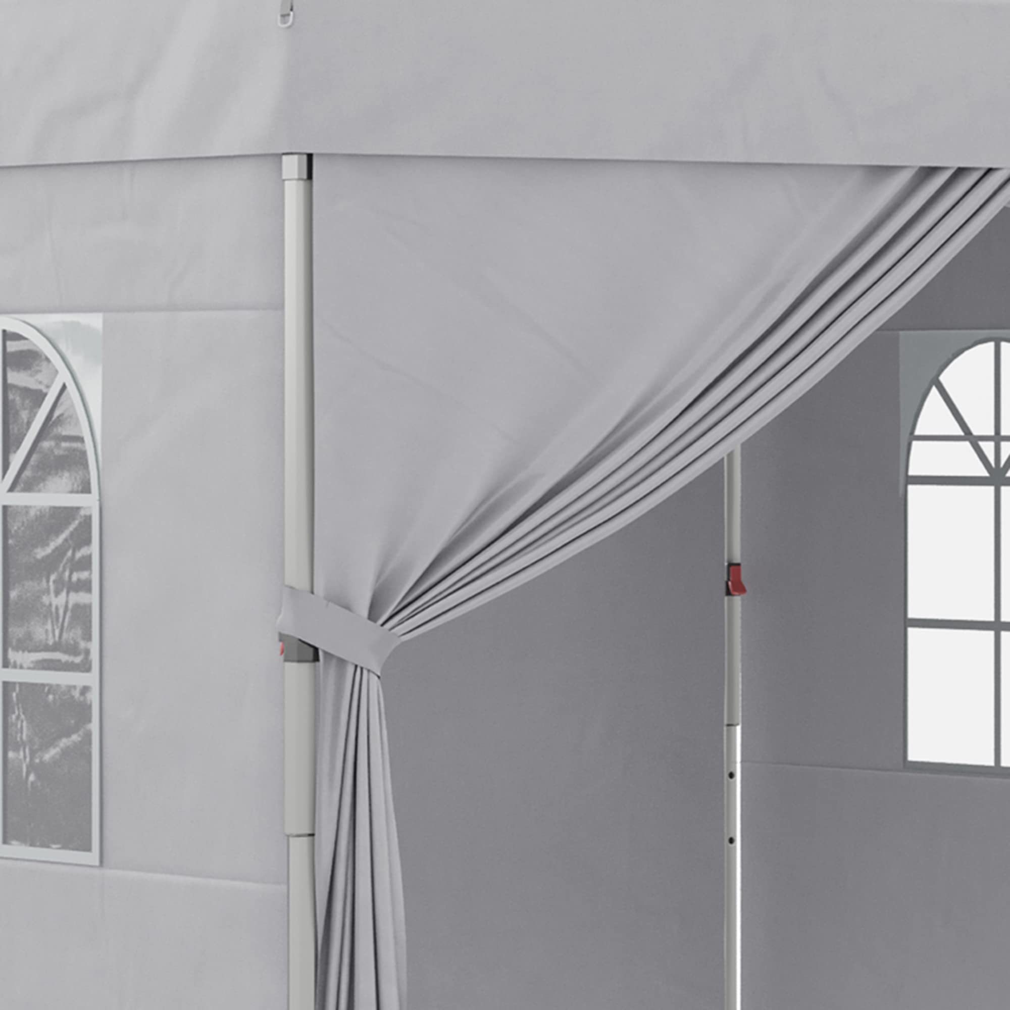 Outsunny Gazebo Pieghevole 3x3 m Pop Up Altezza Regolabile Grigio Chiaro | Porta, 2 Finestre, Borsa da Trasporto, Gazebo da Esterno, Acciaio Oxford, UV30+, Giardino, Feste, Campeggio
