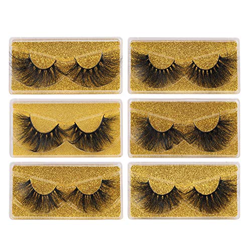 Ruairie 25mm Mink Eyelashes Volume Long Dramatic 5D Mink Lashes 25mm Pack Fluffy 6 Styles 25mm Lashes
