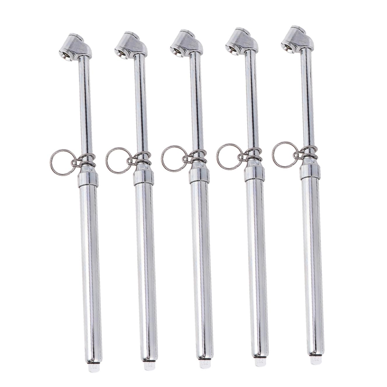 5pezzi Manometro Per Pneumatici Pz Misuratore Meccanico Di Pressione Per Auto Suv Strumento Portatile Metallo Con Design Penna e Clip Per Facile Conservazione e Lettura Precisa