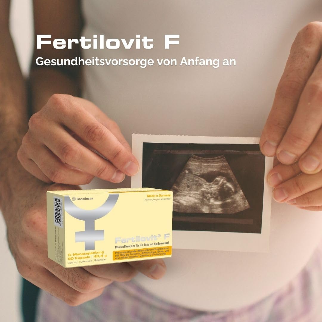 Fertilovit F | vegane Vitamine und Mineralien bei Kinderwunsch | Rundumversorgung mit hochdosierter (800 µg) Folsäure | 90 Kapseln für 90 Tage