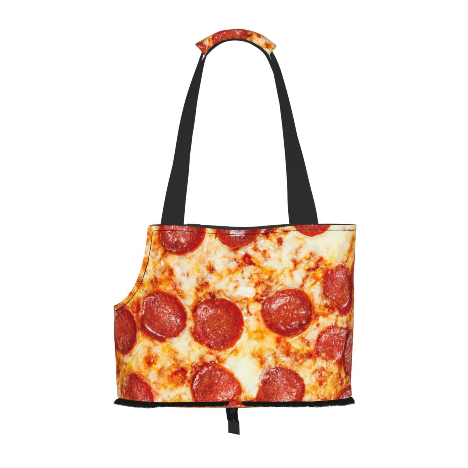 Xsovgoi Pet Carrier Purse, Pizza Dog Tote Bag Carrier, Pet Cat Tote Bag