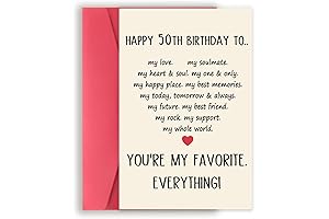 50th Birthday Funny Card for Him or Her, Fifty Year Old Bday Gift Decorations