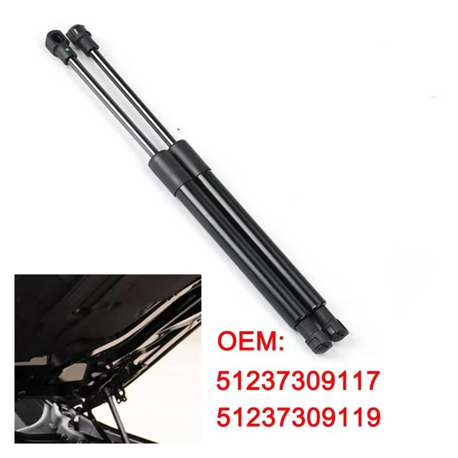 2-częściowy siłownik gazowy do kaptura, sprężyny gazowe, amortyzatory gazowe, amortyzatory 51237309119 51237309119 51237309117 PM3837 SG402062