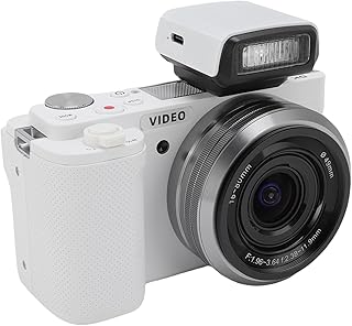 4K Digital Camera for Photography, 5K Mirrorless Vlogging Cameras 15X Hybrid Zoom 3.2 Inch Flip Screen White Balance Professional (White) product image