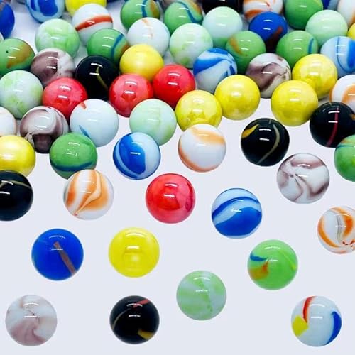 Saiburaz 100 Pieces Colorful Glass Marbles Set For Marble Games, Marbles Bulk For 5+ Years Old Boys Girls Kids Marble Games Party Favor Toys Diy Home Decor (0.63 Inch, 10 Colors) #TOP2