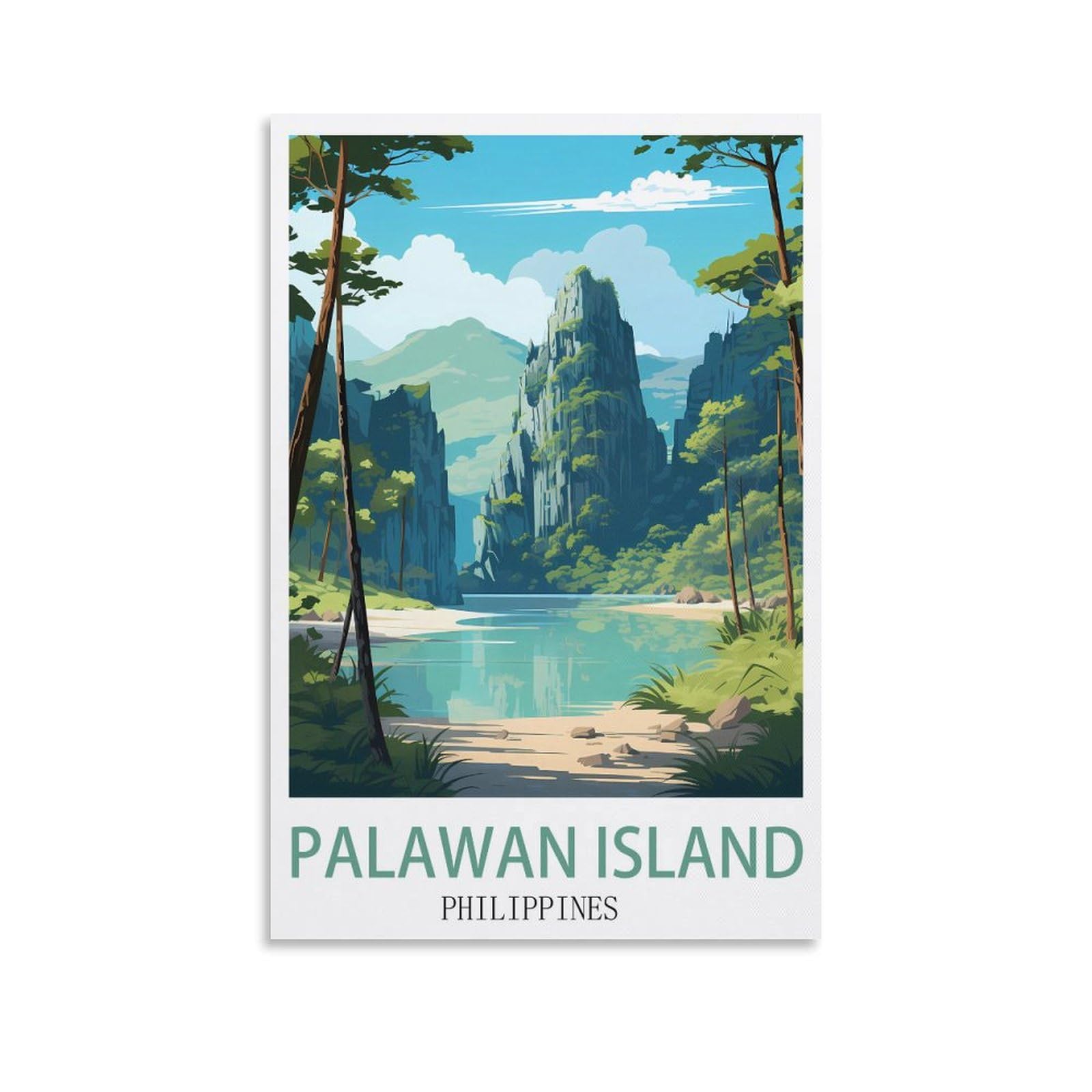 HSAYYIII Palawan Island Philippines Vintage Travel Posters 20x30inch(50x75cm) Canvas Art Poster And Wall Art Picture Print Bedroom Decor