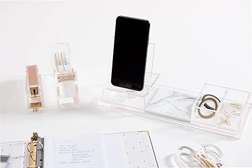 Miniatura 7 de russell+hazel Soporte acrílico para bloque de teléfono, organización de escritorio y suministros de oficina, 4 pulgadas de ancho x 4 pulgadas de