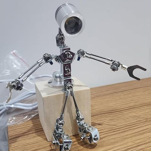 Miniatura 5 de Lámpara de mesa Steampunk, modelo creativo de lámpara de robot de metal, lámpara de escritorio mecánica industrial vintage, regalo para adultos para