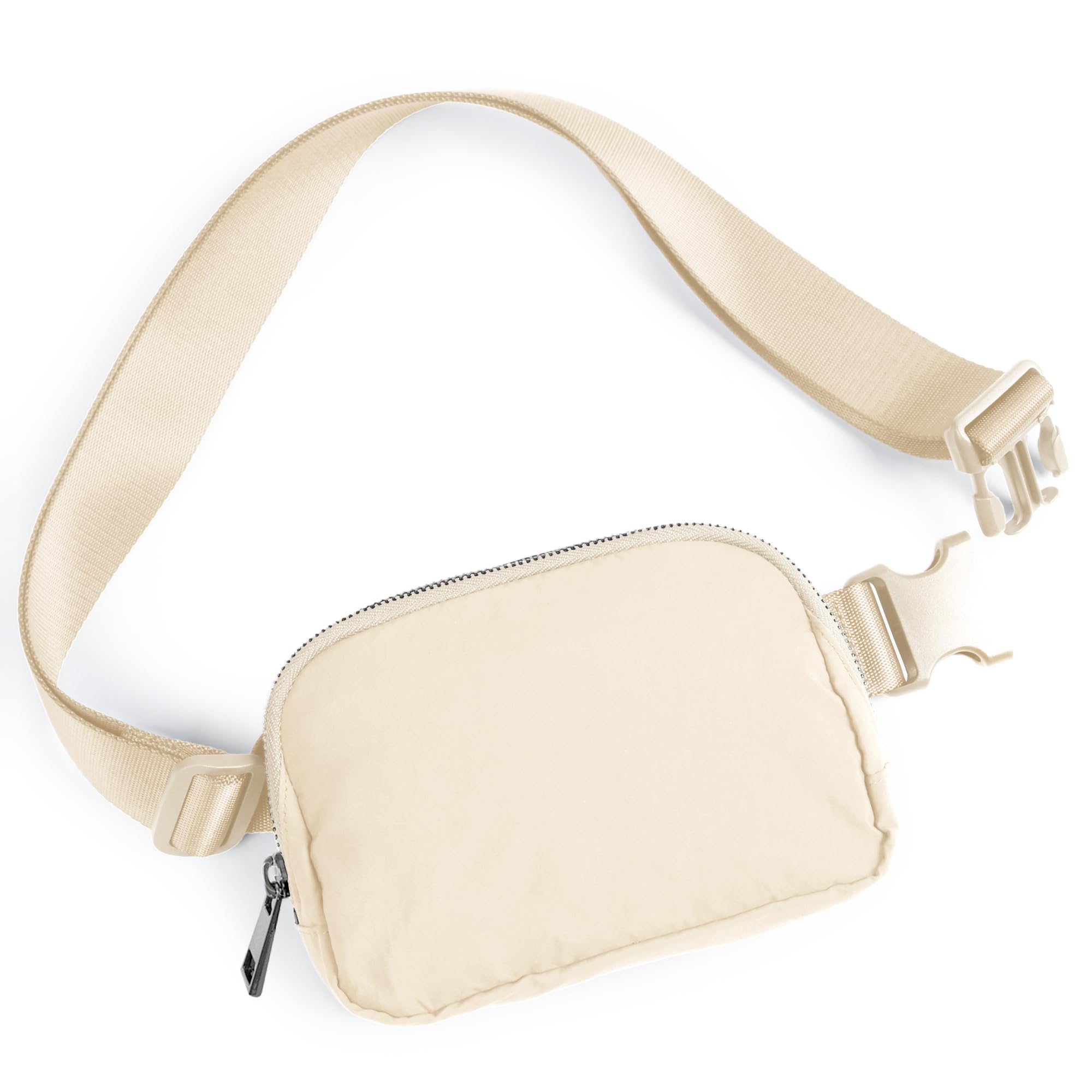 ODODOSUnisex Mini Belt Bag with Adjustable Strap Small Fanny Pack for Workout Running Traveling Hiking, Ivory