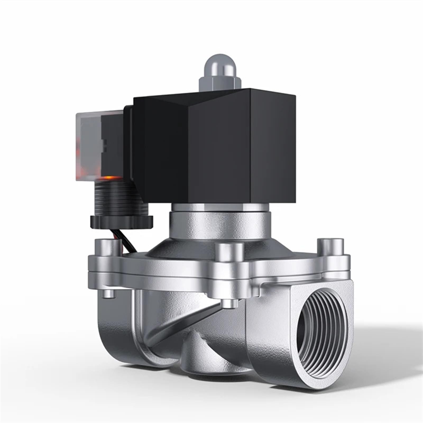 Huuoqiwy Women's Dn32 Energy-Saving Type Electric Solenoid Valve Stainless Steel Normally Closed Thread Control Water Valve 24V 220V(,24Vdc-Normally Closed)