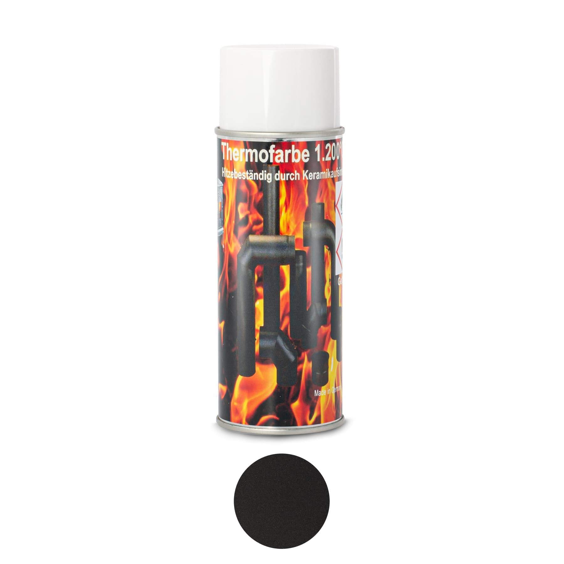Ofenlack 1200°C Ofenspray Ofenfarbe Thermolack Schwarz Metallic 400ml (ad-ideen)