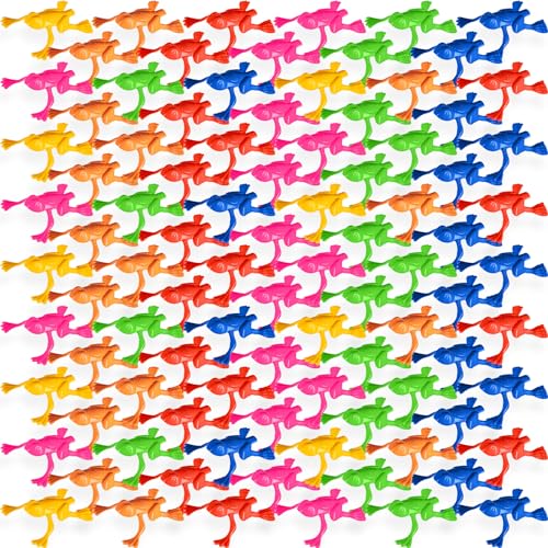 Silipull 200 Pack Jumping Plastic Frogs for Kids Toys Bulk 2 Inches Assorted Colors Party Frogs for Party Favors Goody Bag Fillers Classroom Prize