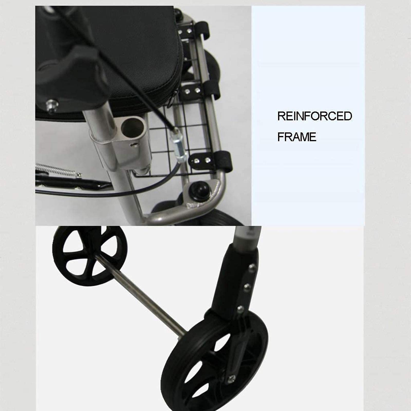 Rollator Walker Transport z siedziskiem i 4 kołami Składany chodzik z podnóżkami dla osób starszych Bariatryczna pomoc w poruszaniu się Comfortable anniversary