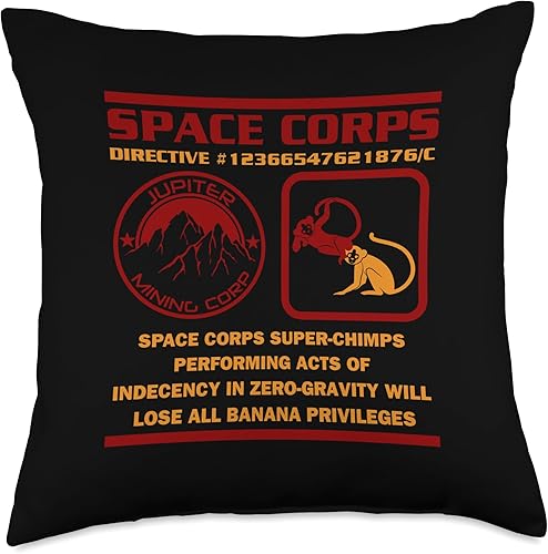 JMC Space Corps Directive #1236 Banana Privileges Throw Pillow, 18x18, Multicolor disponible en Yaxa Mexico