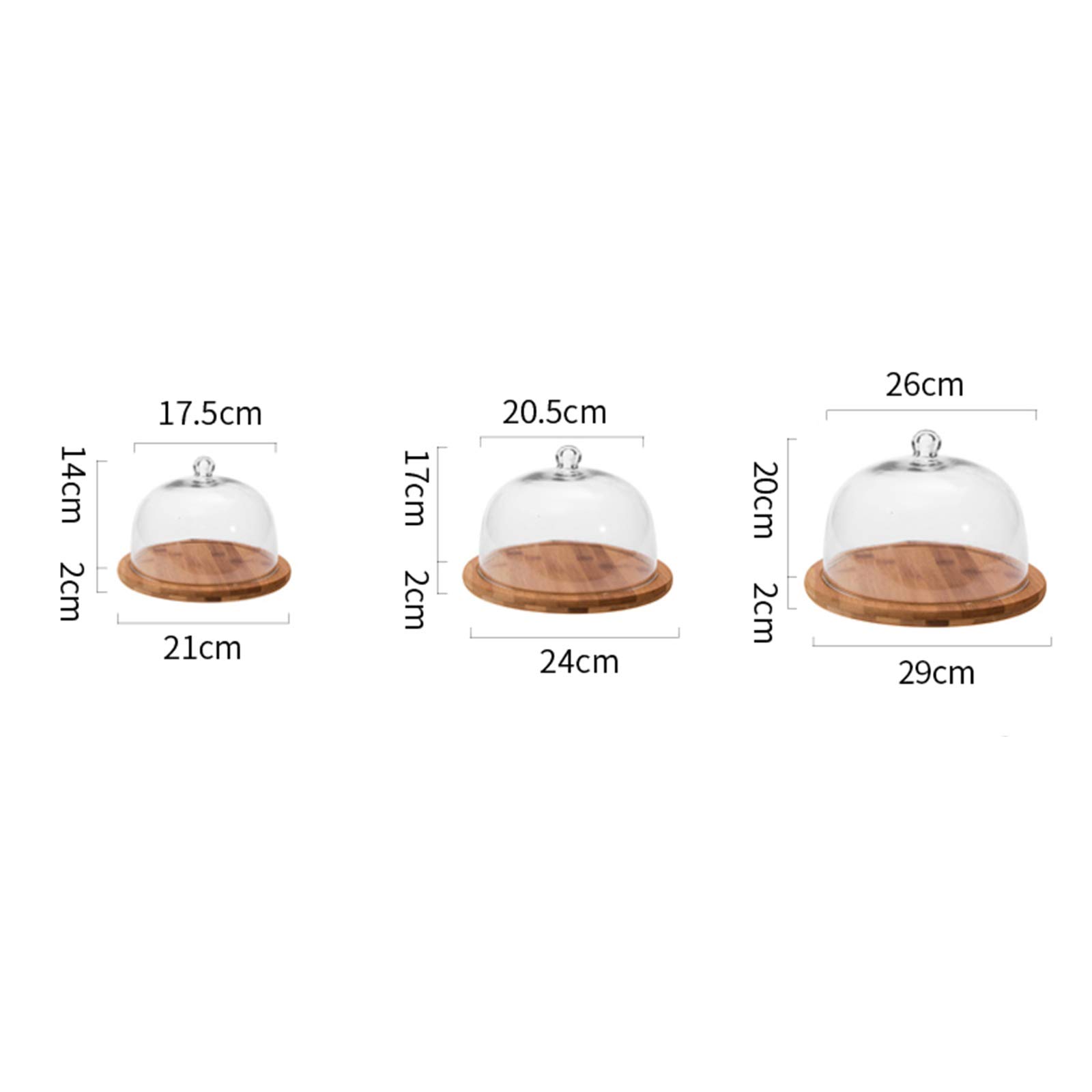 Przykrywka Do Kuchenki Mikrofalowej,6/8/10 Cal tace na ciasto z pokrywką, domowe miski na owoce chleb i talerze na kanapki zagęszczona szklana kopuła ser i sałatka kopuła pokrywa kopuła żywn