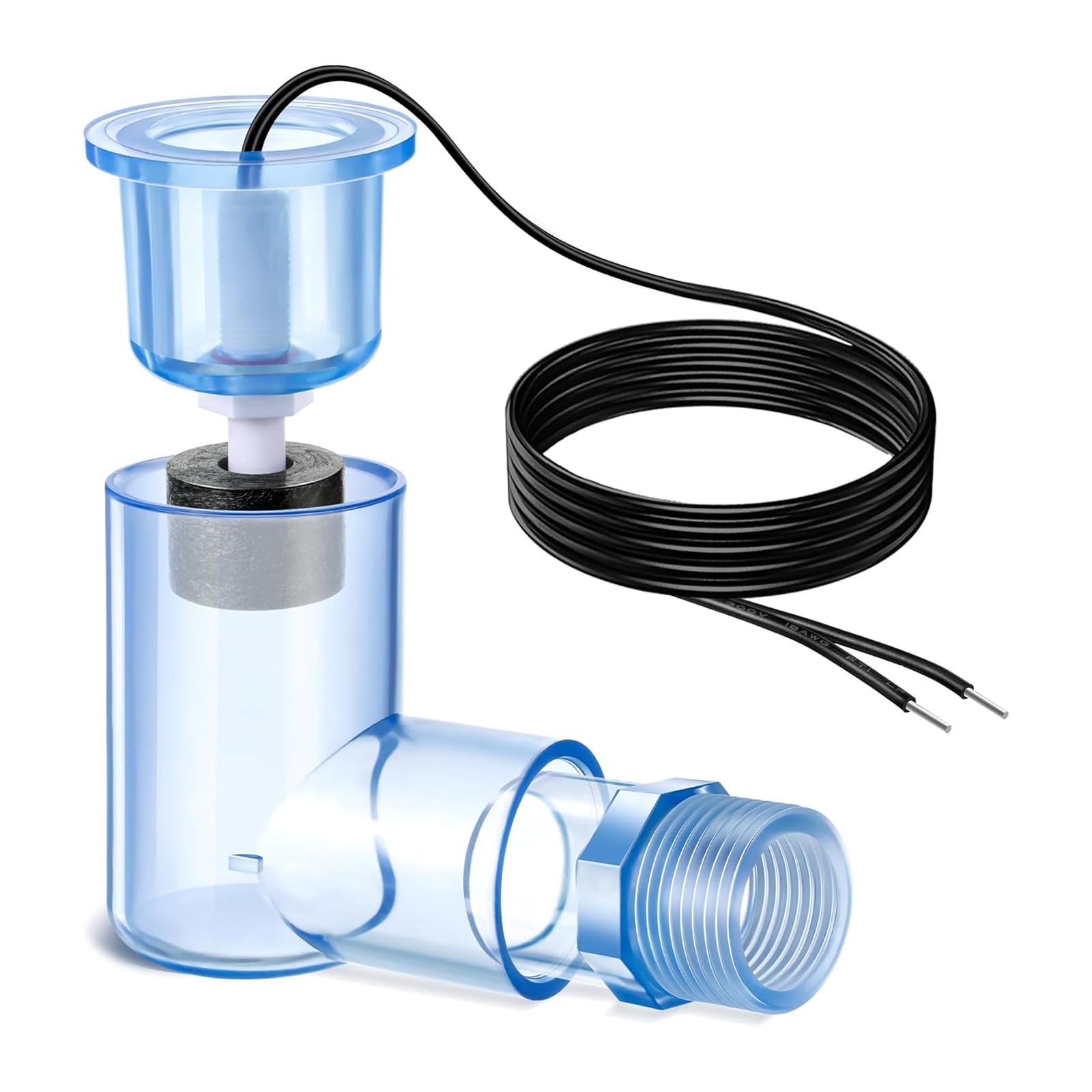 Kalttoy Against Flood Float Transducer Change 200Vdc 1A Rating Condensate Extent Security Accommodates 3/4 Link Hvac Security Device 5.8Ft Wire Condensate Flood Change