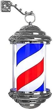 Barber Pole Light LED Barber Shop Pole Barber Pole Light 11"/15" MI-NI Size Barber Pole Waterproof Roating and Lighting Red White Blue LED Hairdressing Barber Salon Wall Lamp chan28*14.5cm