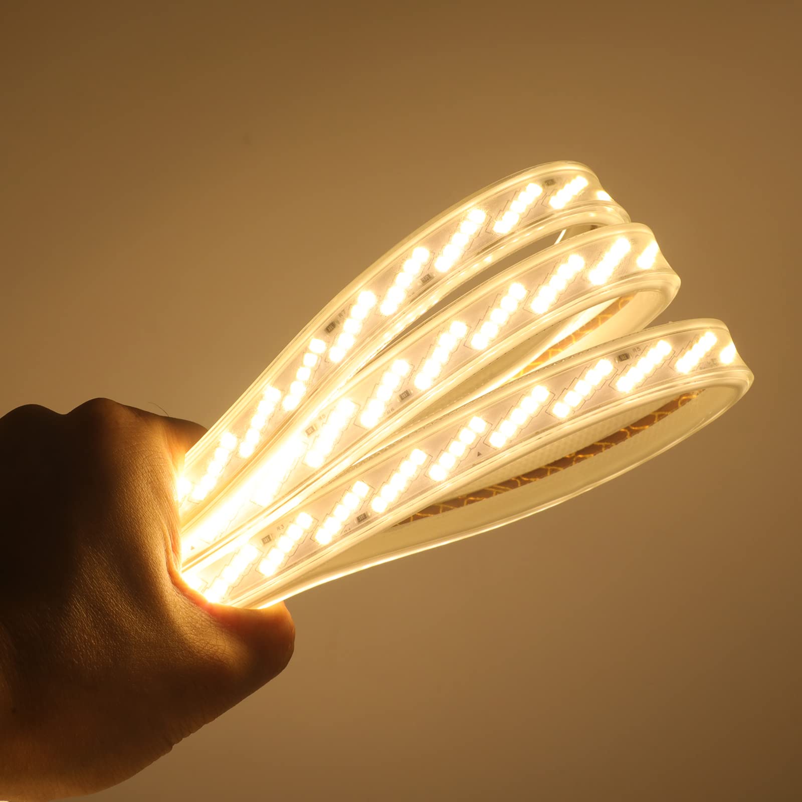 KISUFU 10m Striscia LED COB Flessibile 220V, ad alta Luminoso Striscia, IP65 Impermeabile, Nastri LED ad Alta Luminosità da 320 LED/m,Luce LED per Scaletta Tetto Cavi da Cucina Decorazione