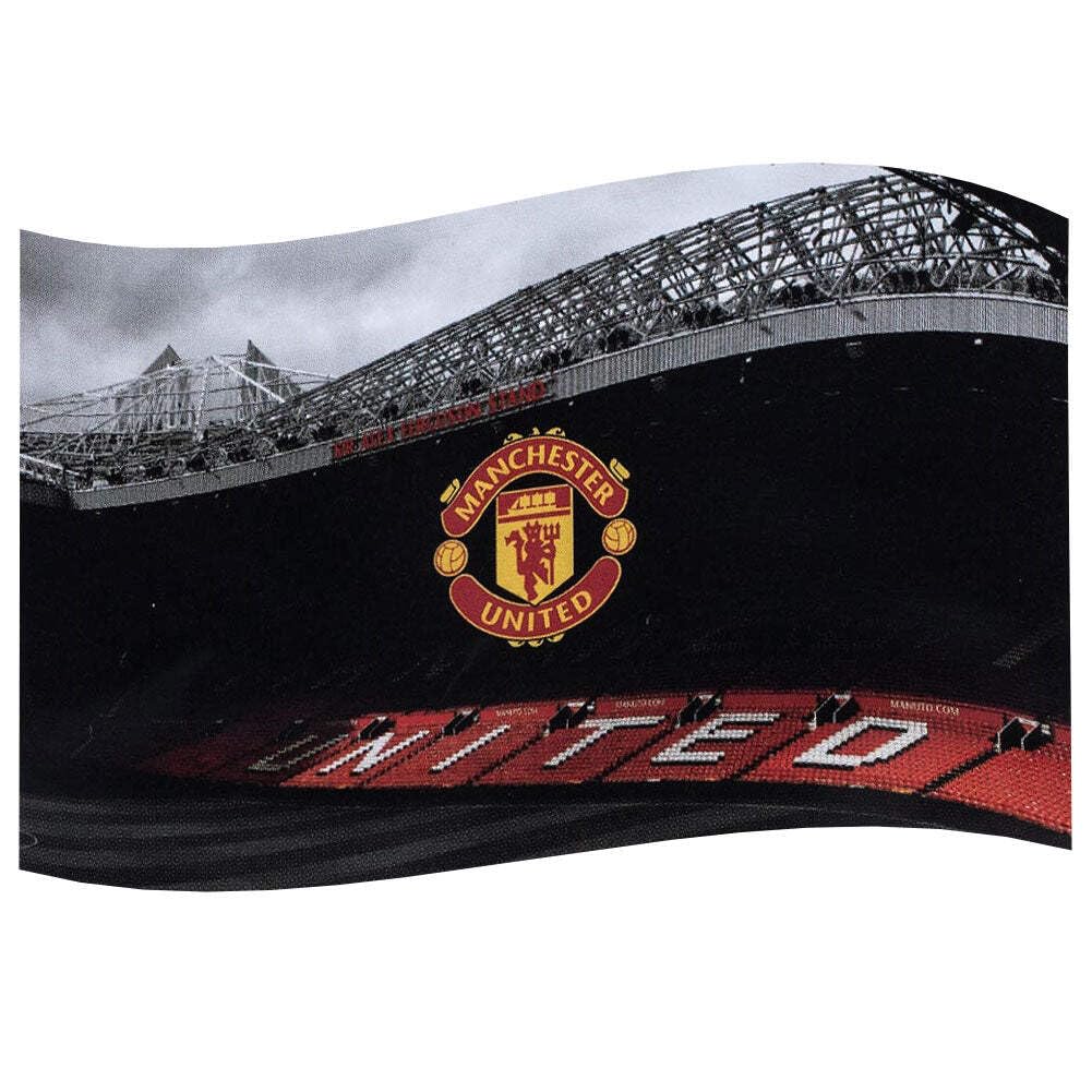 Manchester United FC - Drapeau OLD TRAFFORD (91 cm x 152 cm) (Noir/Rouge/Jaune)