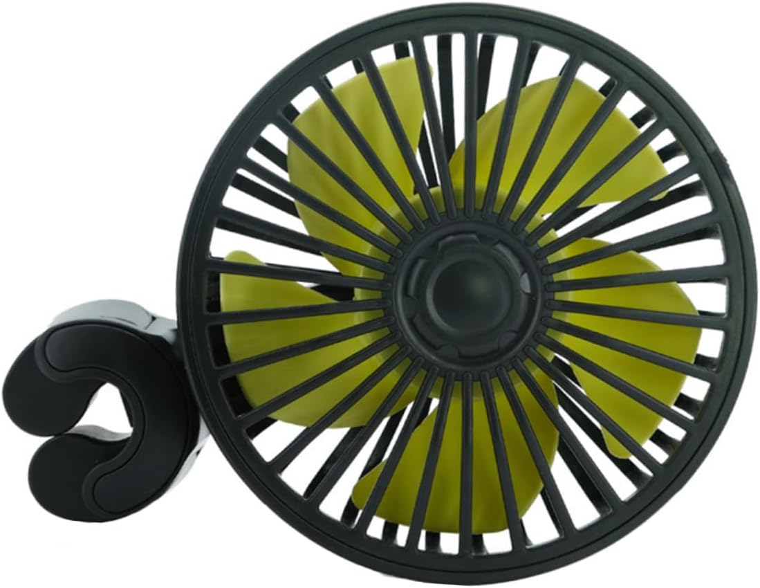 Homoyoyo USB Car Fan With Clip Speeds Portable Durable Seat Cooling Air Fan For Summer