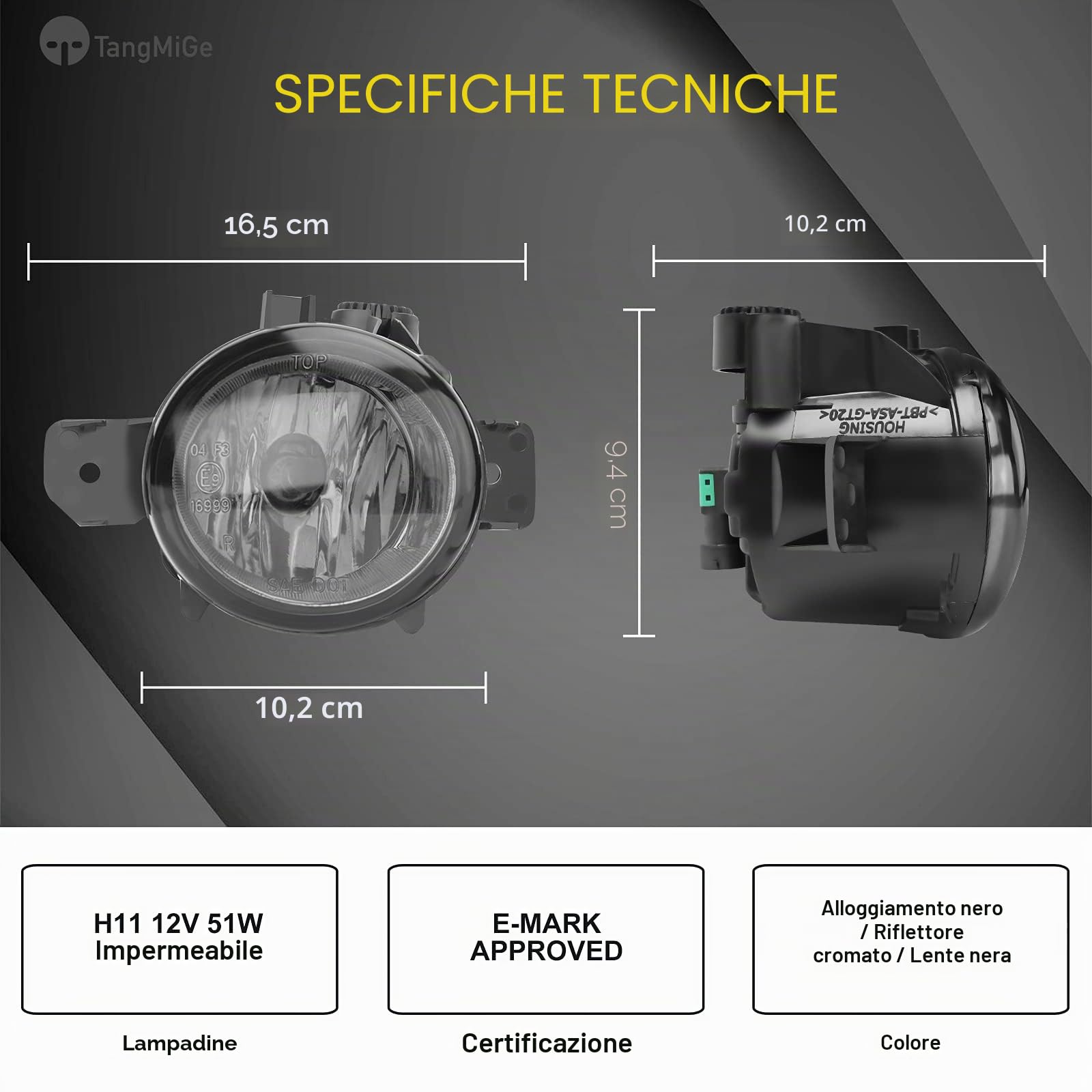 TangMiGe Fendinebbia compatibile con BMW E70 E81 E83 E84 E87, X1 X3 X5, Serie 1 CPE/CONV, per paraurti standard/aerodinamici, fari non adattivi, 2003-2015, 1 Paio (Fumo Nero)