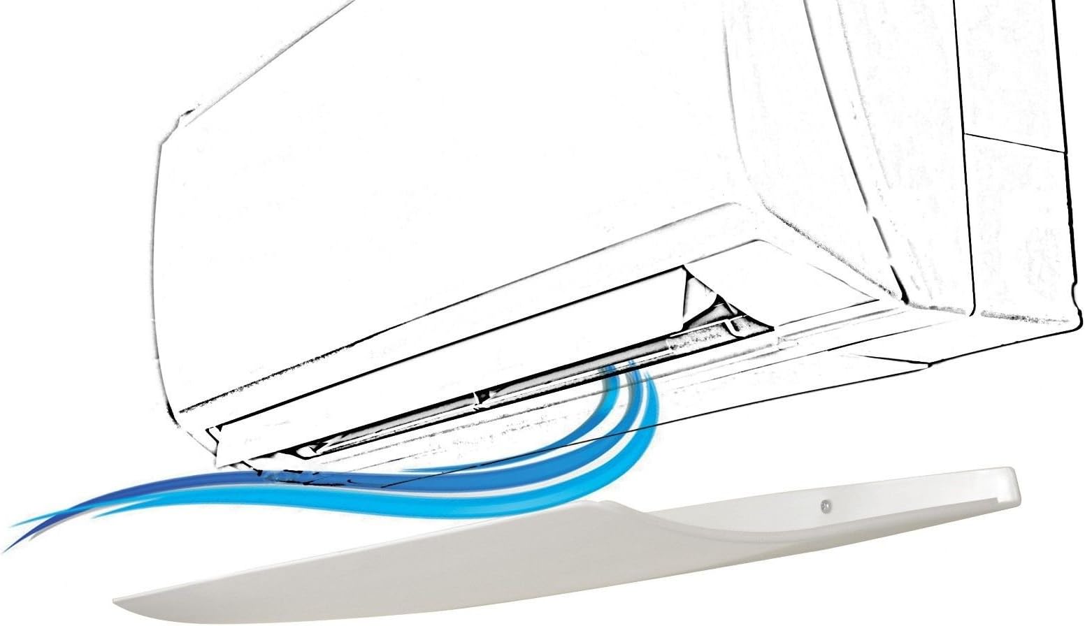 CLIMIKSPLIT, Split air conditioner deflector & Air conditioning, 69x24 cm, Glossy white plastic with anti-condensation panel. Made in Italy…