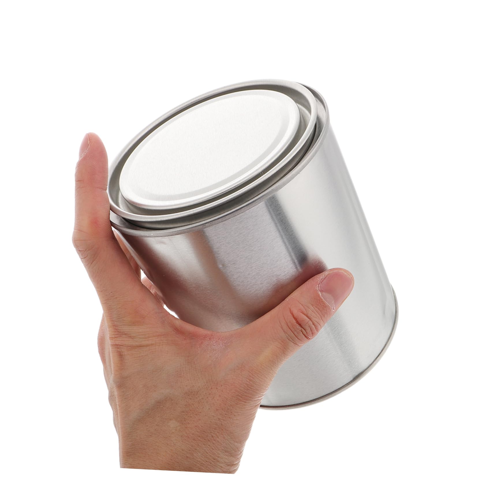 6 Pots de Peinture Vides Ronds en Métal avec Couvercles, Lot DIY